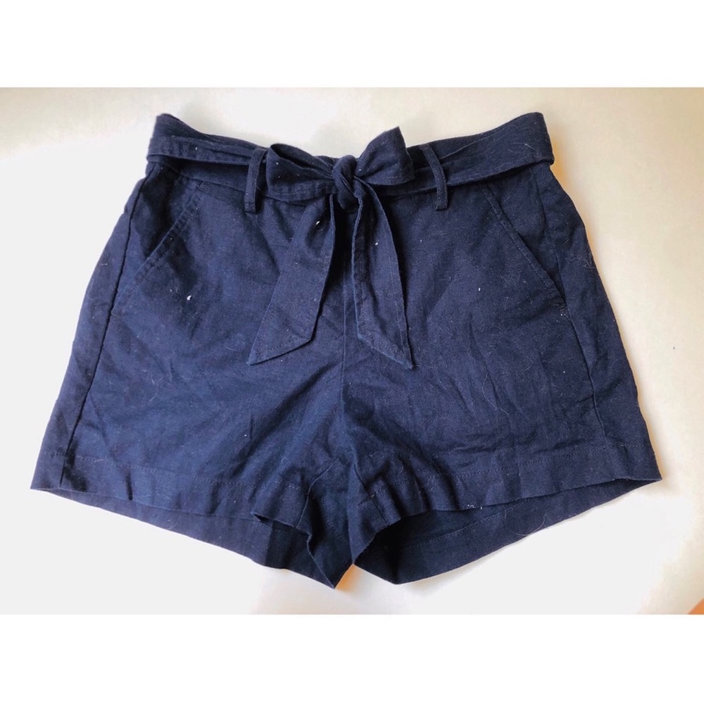 J. Crew Navy Blue Paperbag Shorts